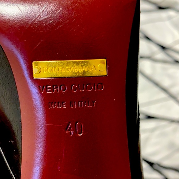 Dolce&Gabbana Red Soles Timeless Italian Gold Logo Red Shoes Made in Italy 🇮🇹 - Picture 2 of 12